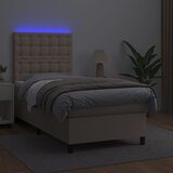 box spring i madrac LED cappuccino 80x200cm umjetna koža | shoptok.hr