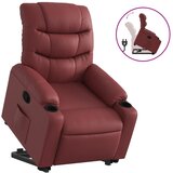 Maison Chic Naslanjač - Relax naslanjač s funkcijo vstajanja vinsko rdeče umetno usnje, (22040202) Cene