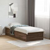 Maison Chic Posteljni okvir - Enojna postelja - Postelja za odrasle rjav hrast 100x200 cm inženirski les-J8865, (21760334) | Shoptok.si