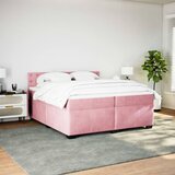  Krevet s oprugama i madracem ružičasti 200x200 cm baršunasti | shoptok.hr