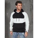 DStreet Bluza męska basic z kapturem w biało-czarne paski | Shoptok.si