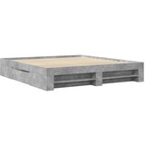 vidaXL Posteljni okvir betonsko siv 200x200 cm inženirski les | Shoptok.si