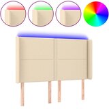 LED uzglavlje krem 147 x 16 x 118/128 cm od tkanine | shoptok.hr