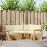  Set vanjskih sofa 4 pcs Bijela i krem 187,5 x 128,5 x 73 cm | shoptok.hr