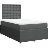 Maison Chic Box spring postelja - Vzmetna postelja z vzmetnico temno siva 120x190 cm blago SL17797, (21894469) | Shoptok.si