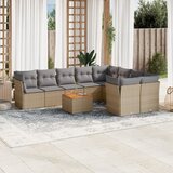  10-dijelni set vrtnih sofa s jastucima bež od poliratana | shoptok.hr