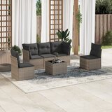  6-dijelni set vrtnih sofa od poliratana s jastucima sivi | shoptok.hr