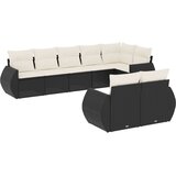  8-dijelni set vrtnih sofa od poliratana s jastucima crni | shoptok.hr