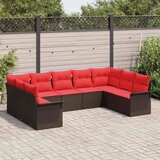  Sjedeća garnitura za vrt 9 kom. Smeđa poliratan 289 x 187,5 x 85 cm | shoptok.hr