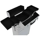vidaXL Voziček za ličila iz aluminija srebrn | Shoptok.si