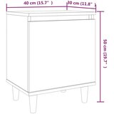  Noćni ormarići s drvenim nogama 2 kom smeđi hrast 40x30x50 cm | shoptok.hr