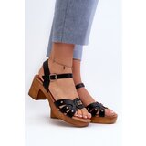 EVENTO Women's High Heel Sandals in Black Faux Leather Assames | shoptok.hr