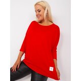 Fashion Hunters Red basic cotton blouse plus sizes Cene
