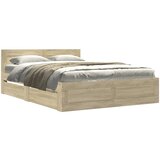 Furnova Posteljni okvir z vzglavjem sonoma hrast 120x190 cm inž. les, (21939426) | Shoptok.si