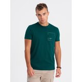 Ombre Men's cotton t-shirt with pocket - marine Cijene