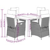  Vrtna garnitura - 5-dijelni vrtni blagovaonski set od poliratana s jastucima bež - 80 x 80 x 74 cm Sa naslonom za noge 4 | shoptok.hr