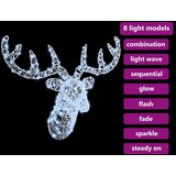 vidaXL Jelenja glava Hladno bela 60 cm Akril | Shoptok.si