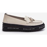 EVENTO Women's Leather Platform Moccasins Beige Assetnima | shoptok.hr