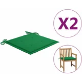 vidaXL Blazine za vrtne stole 2 kosa zelene 50x50x3 cm