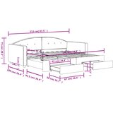  Dnevni krevet na razvlačenje s ladicama crni 90 x 190 cm baršun | shoptok.hr