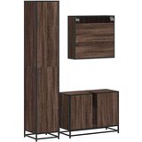 vidaXL 3-dijelni set kupaonskog namještaja boja smeđeg hrasta drveni | shoptok.hr