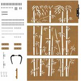  Vrtna vrata 85 x 150 cm od čelika COR-TEN s uzorkom bambusa | shoptok.hr