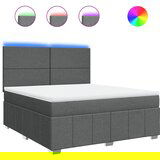 Maison Chic Box spring postelja - Vzmetna postelja z vzmetnico temno siva 180x200 cm blago SL4529, (21903276) | Shoptok.si
