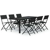  7-dijelni vrtni blagovaonski set sivo-crni | shoptok.hr