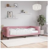 vidaXL Dnevna postelja z vzmetnico roza 100x200 cm žamet Cene