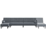  Kutna garnitura na razvlačenje tamnosiva 260x140x70 cm baršun | shoptok.hr