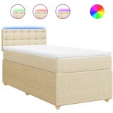  Krevet s oprugama i madracem krem 90 x 200 cm od tkanine | shoptok.hr