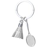 INF Srebrn obesek za ključe z badmintonskim loparjem X-450 - elegantno športno darilo, (21741507) | Shoptok.si