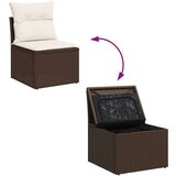 vidaXL 11-dijelni set vrtnih sofa poliratan i bagrem s jastucima smeđi | shoptok.hr