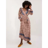 Fashion Hunters Brown and beige dress with print