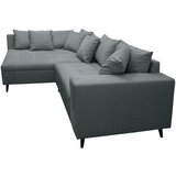 MID.YOU Ecksofa inkl. Hocker, mikrovlakna temno siva | Shoptok.si