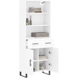  Visoka komoda bijela 69,5x34x180 cm konstruirano drvo Slike