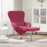 vidaXL jajčna stolica z naslonjalom vino rdeče žamet | Shoptok.si