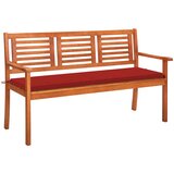  The Living Store Vrtna klop za 3 osebe z blazino 150 cm trden evkaliptus - Klop, (21466620) Cene