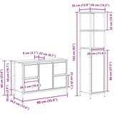 Set namještaja za kupaonicu 2 pcs Dimnjeni hrast i crna | shoptok.hr