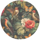  Okrugla fototapeta - Flowers birds and butterflies – vintage-style illustration 140x140 | shoptok.hr