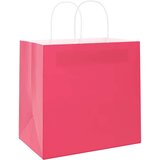 vidaXL Papirnate vrećice 50 kom s ručkama ružičaste 26x17x25 cm | shoptok.hr
