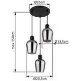 Globo 15627-3 - visilica na sajli ryan 3xE27/40W/230V prečnik 28,5 cm crna | Eponuda.com