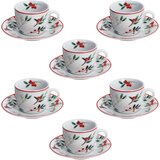 Tognana Set od 6 šoljica za kafu Poema Hollyberry, Sa tacnama, 9 cl, Šareni | Eponuda.com