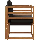  2 Komad Set vanjskih sofa Čvrsto drvo akacije i Textilene - Prirodna i crno vodoravne letvice | shoptok.hr