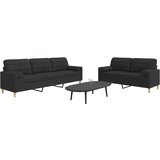  2-dijelni set sofa s ukrasnim jastucima crni od tkanine | shoptok.hr