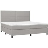  Box spring postelja z vzmetnico LED sv. siva 200x200 cm blago, (20727057) | Shoptok.si