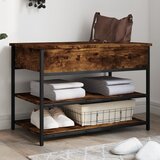  The Living Store Klop za čevlje dimljen hrast 70x42,5x50 cm inženirski les - Klop Za Čevlje, (21442508) Cene