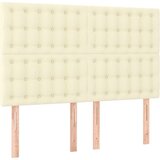  Okvir za krevet s uzglavljem krem 140x200 cm od umjetne kože - Krema 140 x 200 cm gumbi | shoptok.hr