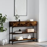  The Living Store Konzolna mizica dimljen hrast 100x25x75 cm inženirski les - Konzolna Mizica, (21454766) Cene