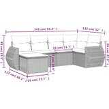  6-dijelni set vrtnih sofa s jastucima crni od poliratana | shoptok.hr